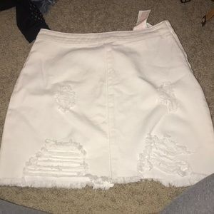 White jean skirt